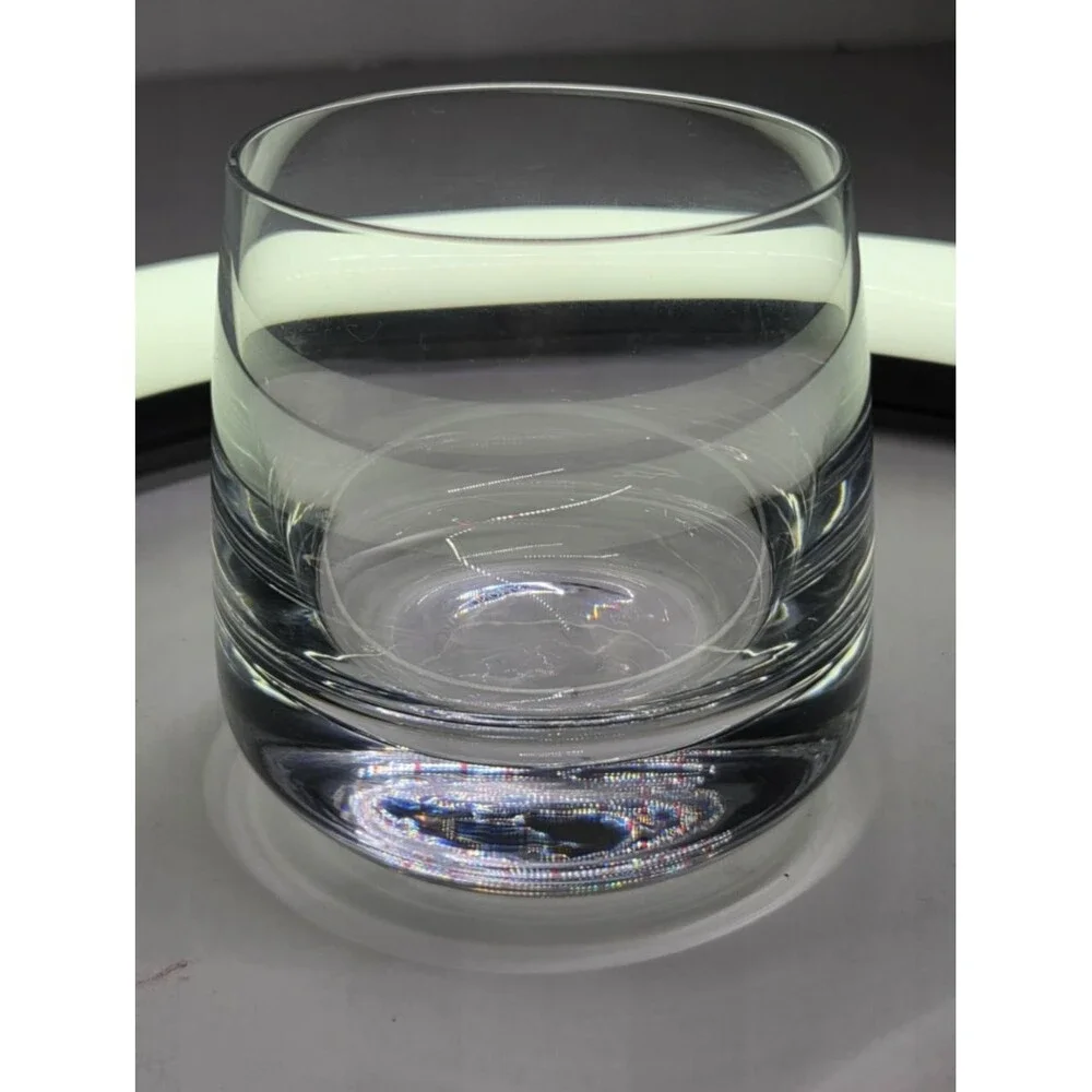 Set of 4 Williams Sonoma Double Old Fashioned Lowball Tumbler Crystal Glasses